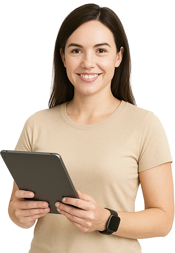 Professional with tablet